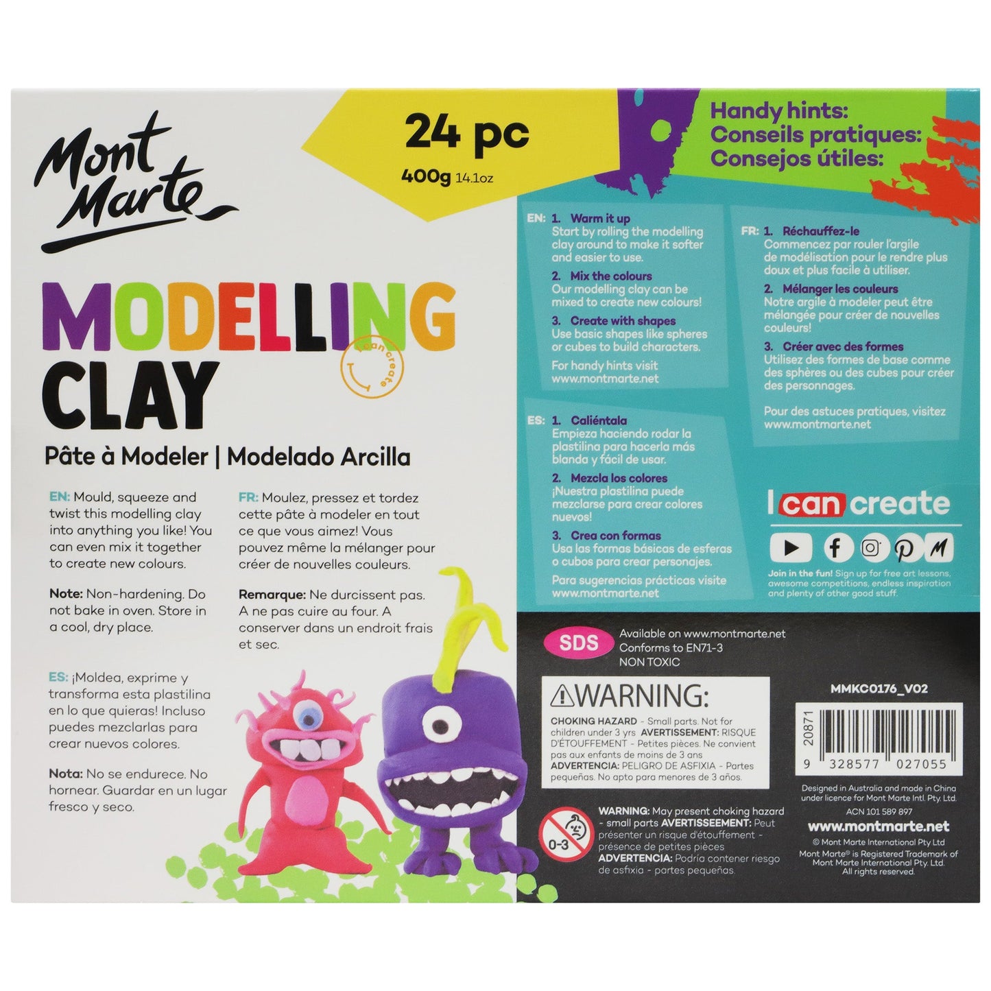 Mont Marte Kids - Modelling Clay Set 24pc