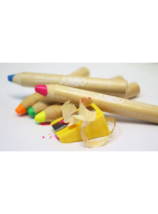 Mont Marte Jumbo Neon Pencils With Sharpener 6pc