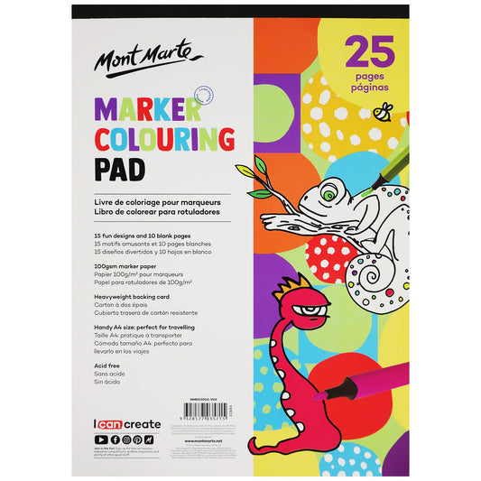 Mont Marte Kids - Marker Colouring Pad A4 25 Sheet