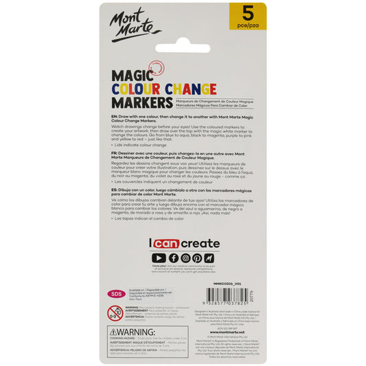 Mont Marte Kids - Magic Colour Change Markers Pk5