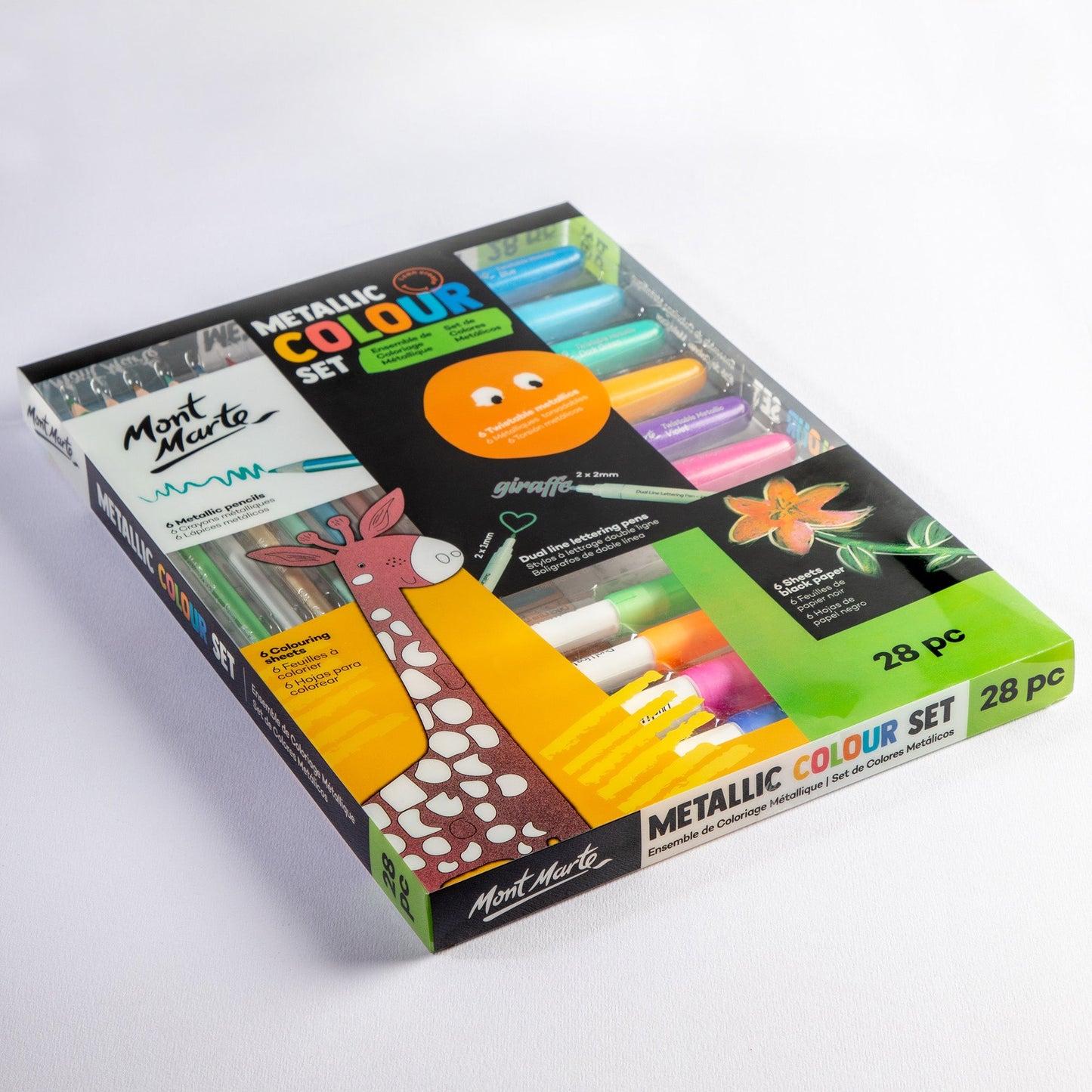 Mont Marte Metallic Colouring Set 28pc - Pencils, Markers and More