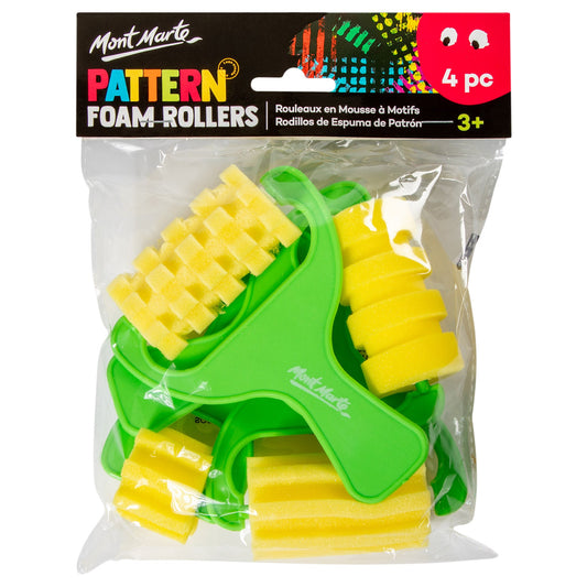 Mont Marte Pattern Foam Rollers 4pc