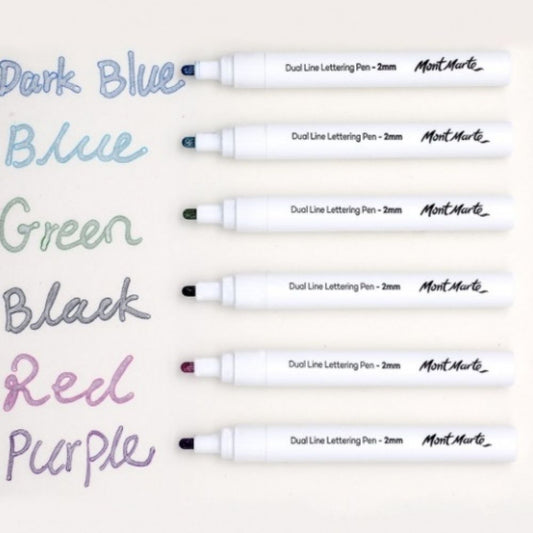 Mont Marte Signature Marker Set - Dual Line Lettering Pens 2mm 6pc