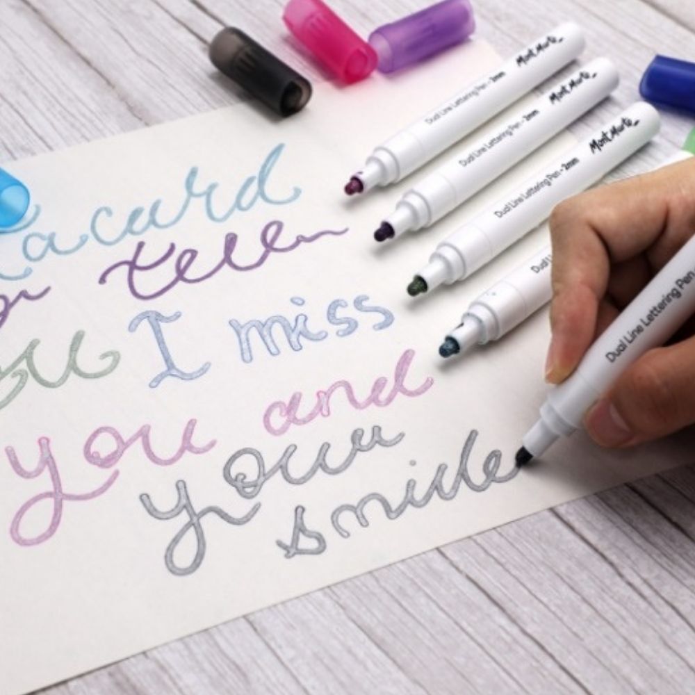 Mont Marte Signature Marker Set - Dual Line Lettering Pens 2mm 6pc