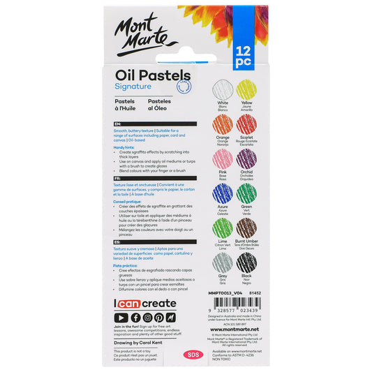 Mont Marte Oil Pastels 12pc