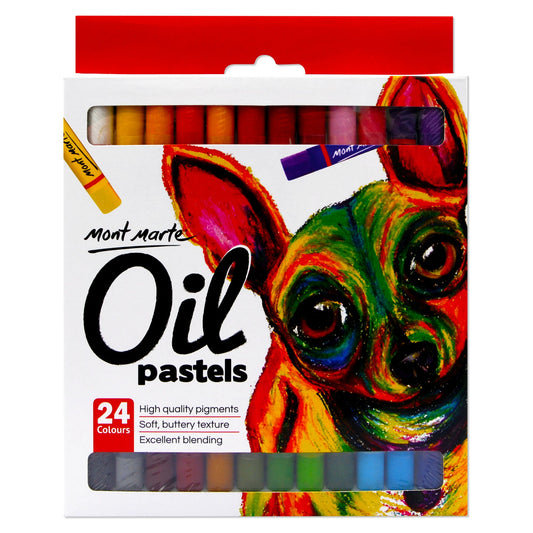 Mont Marte Oil Pastels 24pc - High Quality Pigments