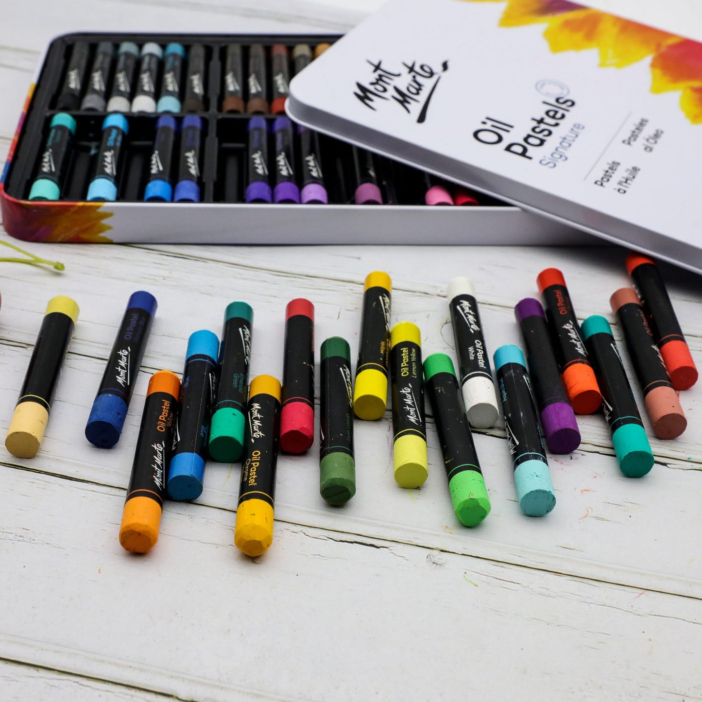 Mont Marte Signature Oil Pastels - Metal Tin 48pc