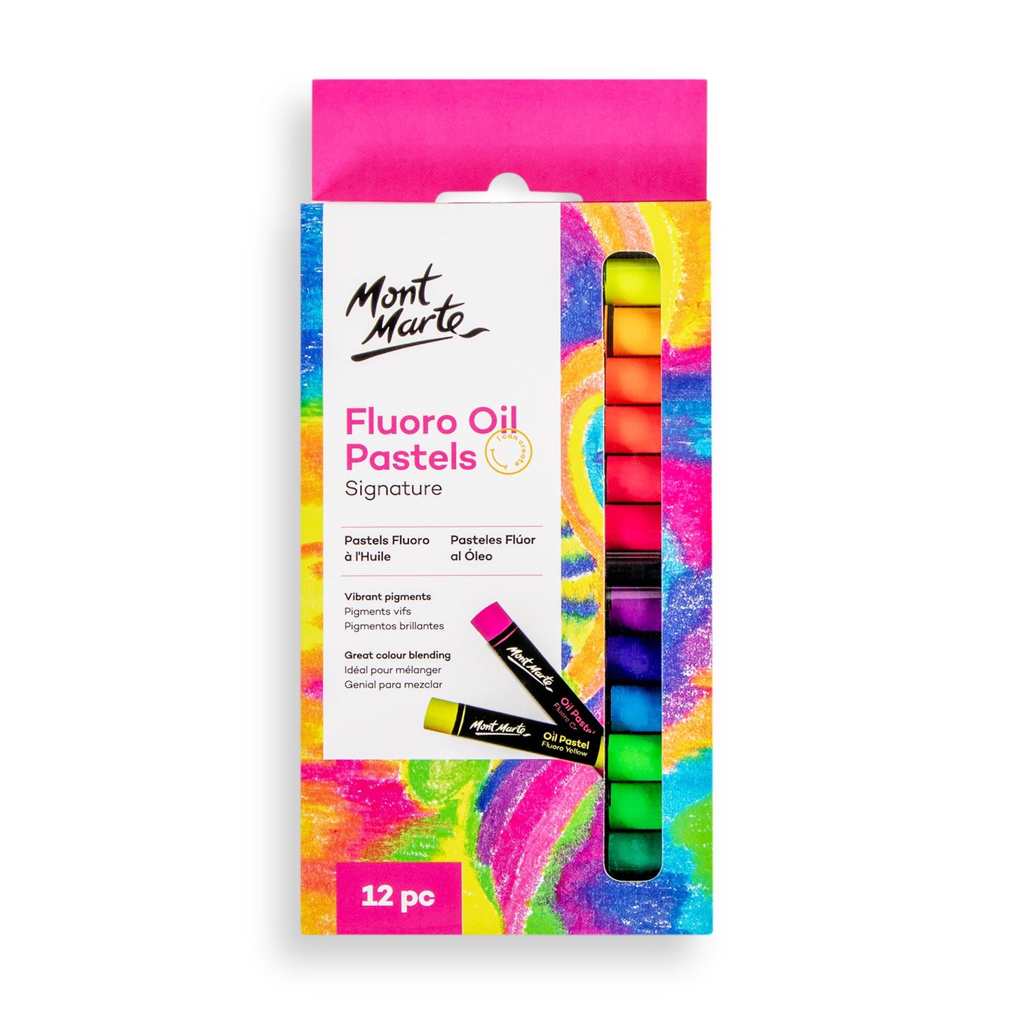 Mont Marte Fluoro Oil Pastels 12pc