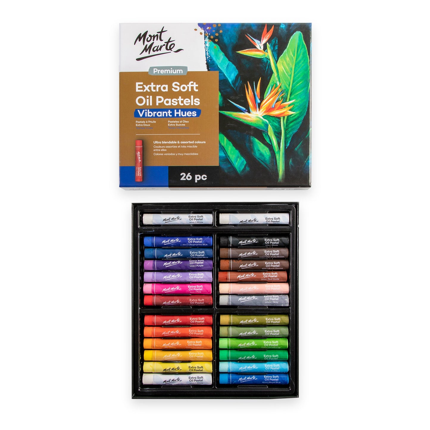 Mont Marte Premium Extra Soft Oil Pastels Vibrant Hue 26pc
