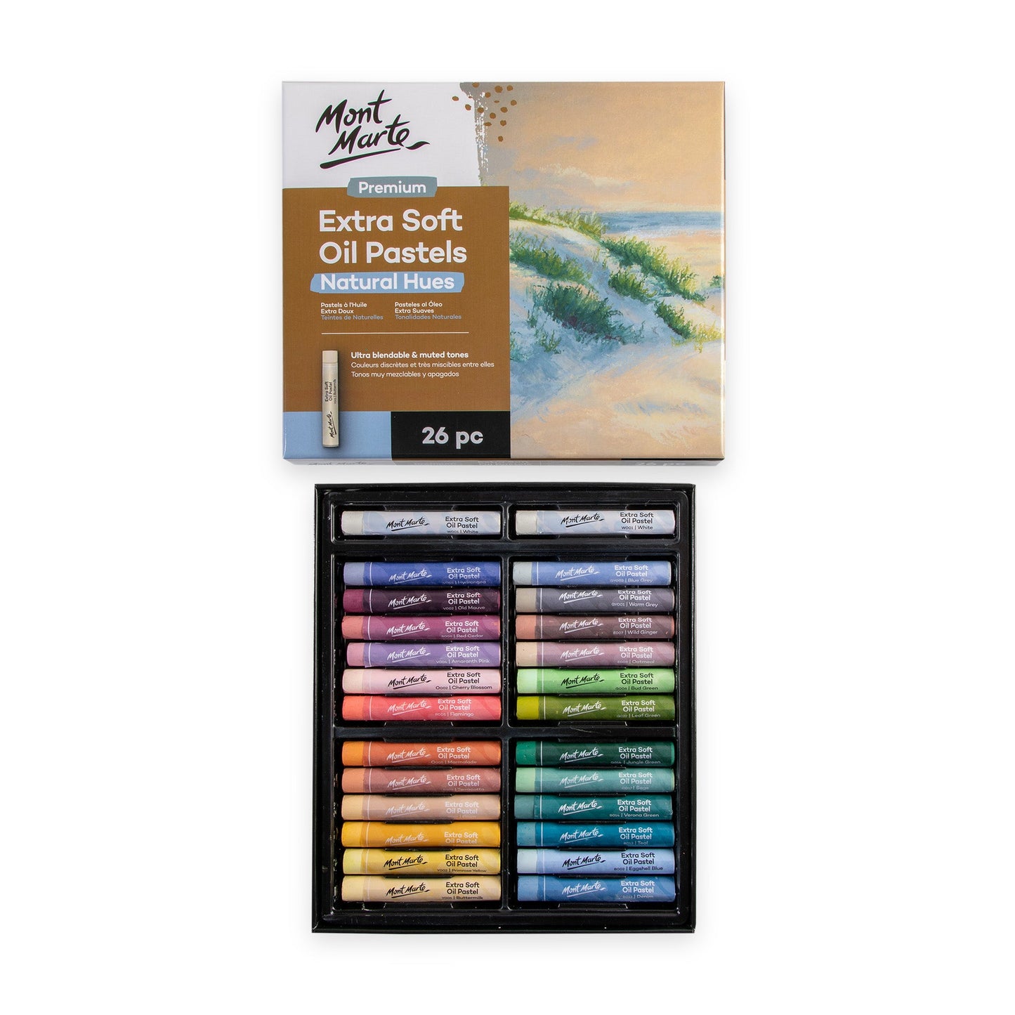 Mont Marte Premium Extra Soft Oil Pastels Natural Hue 26pc