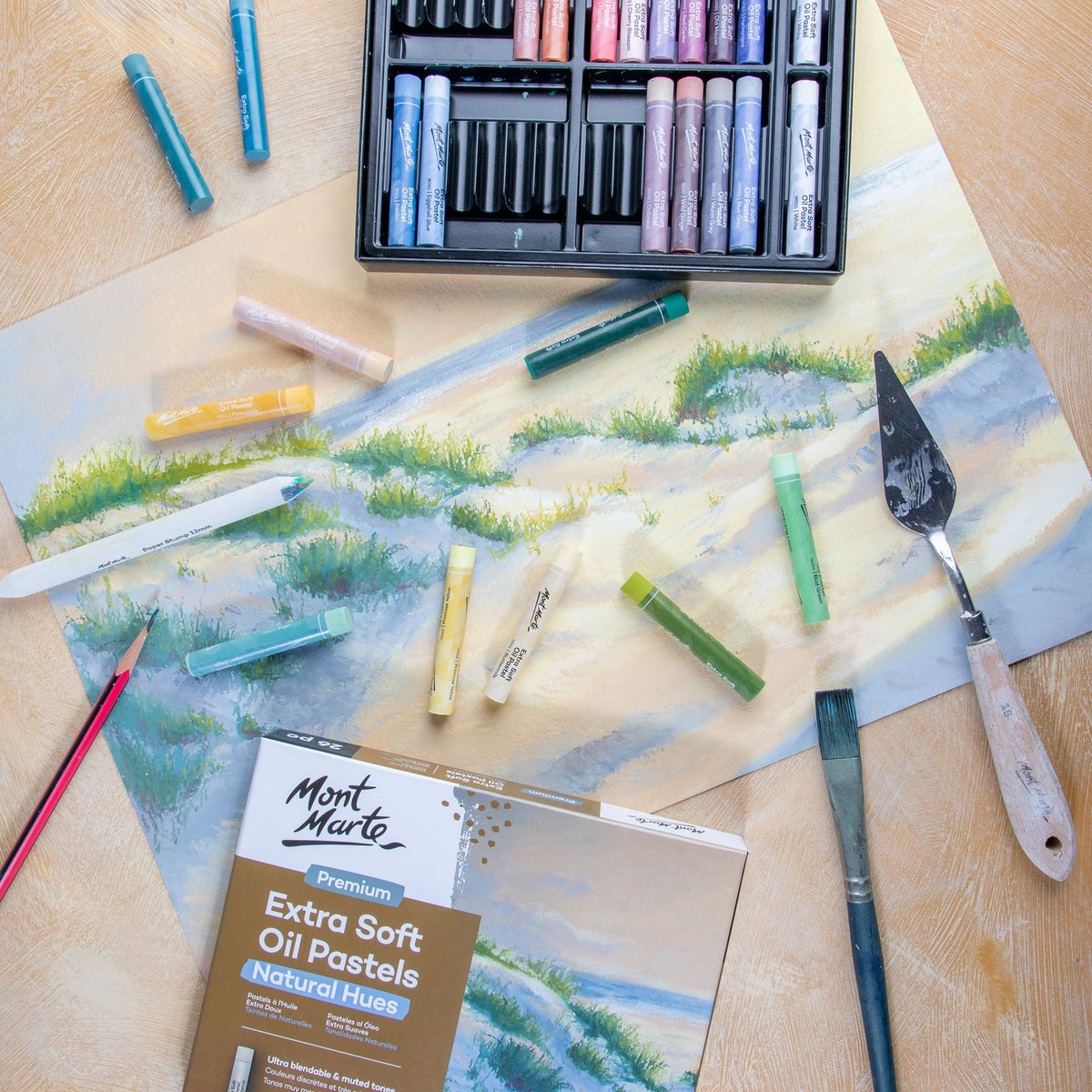 Mont Marte Premium Extra Soft Oil Pastels Natural Hue 26pc