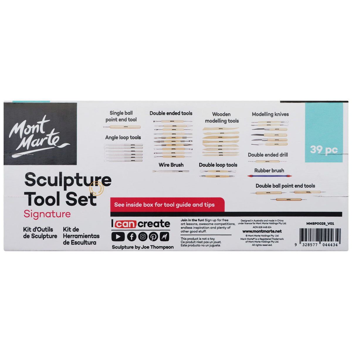 Mont Marte Sculpture Tool Set 39pce