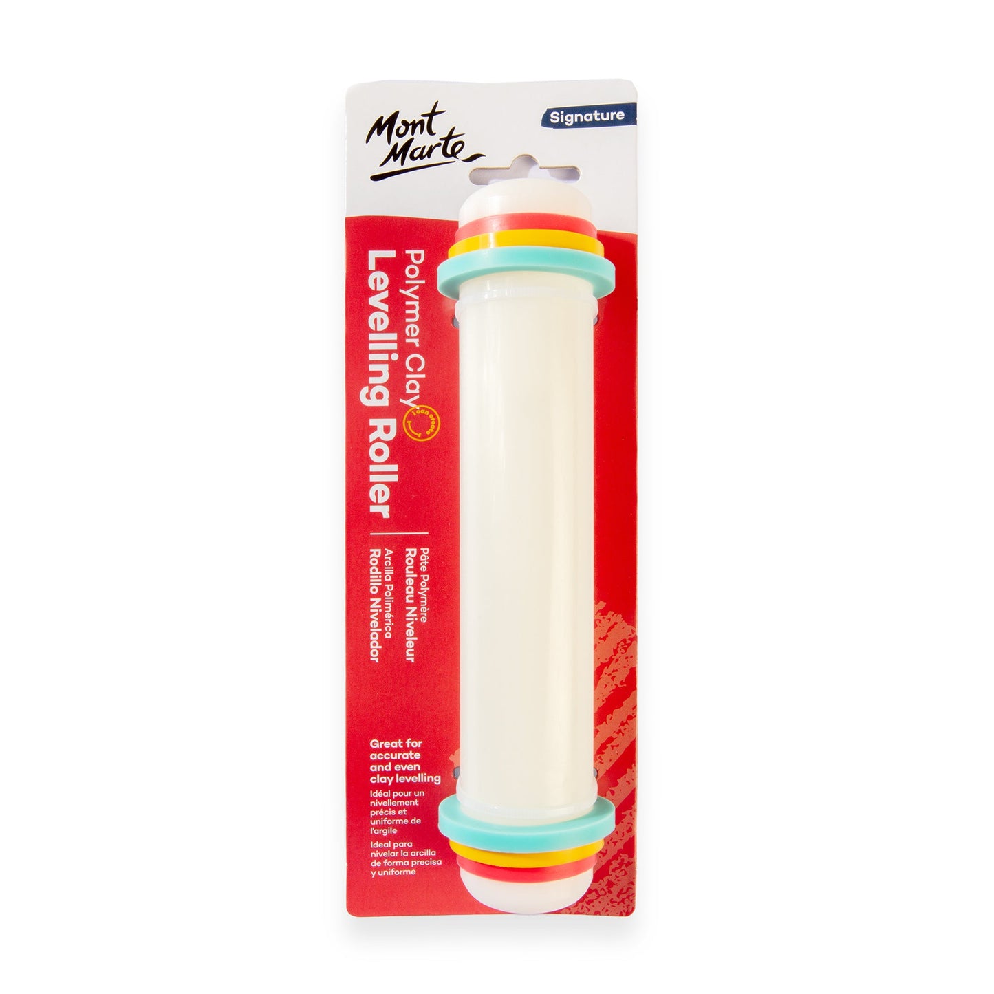 Mont Marte Polymer Clay Levelling Roller With Bands 20cm