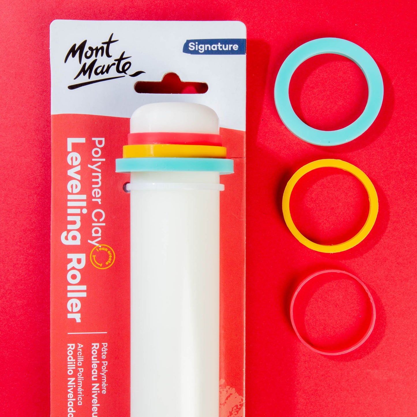 Mont Marte Polymer Clay Levelling Roller With Bands 20cm