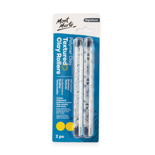 Mont Marte Polymer Clay Textured Acrylic Clay Rollers 2pc