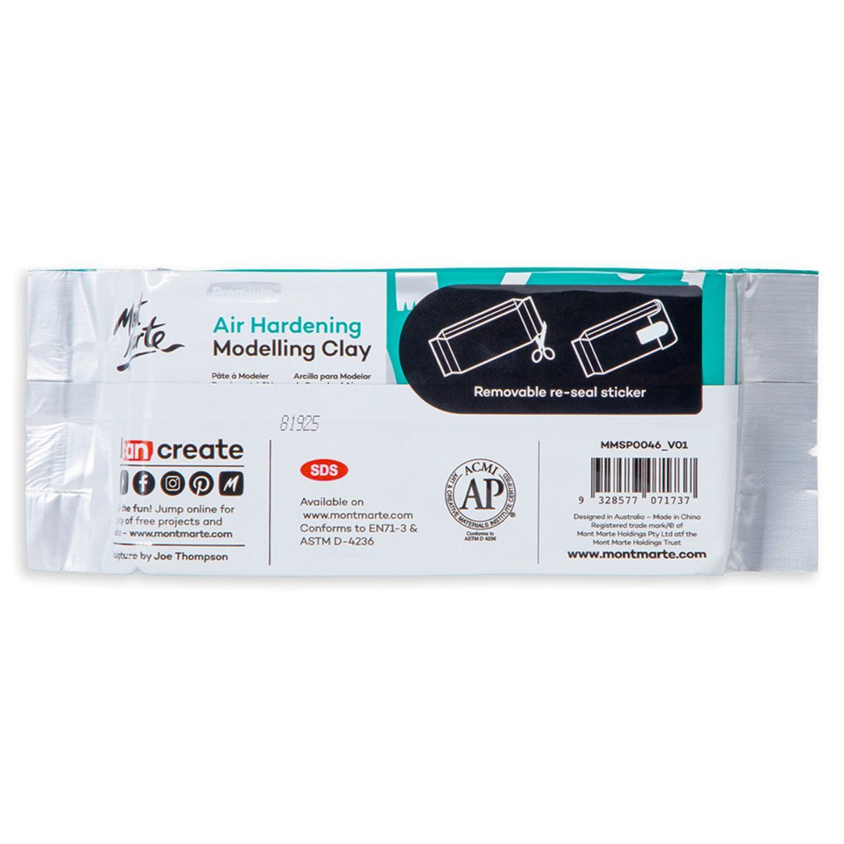 Mont Marte Air Hardening Modelling Clay - Granite 500gm