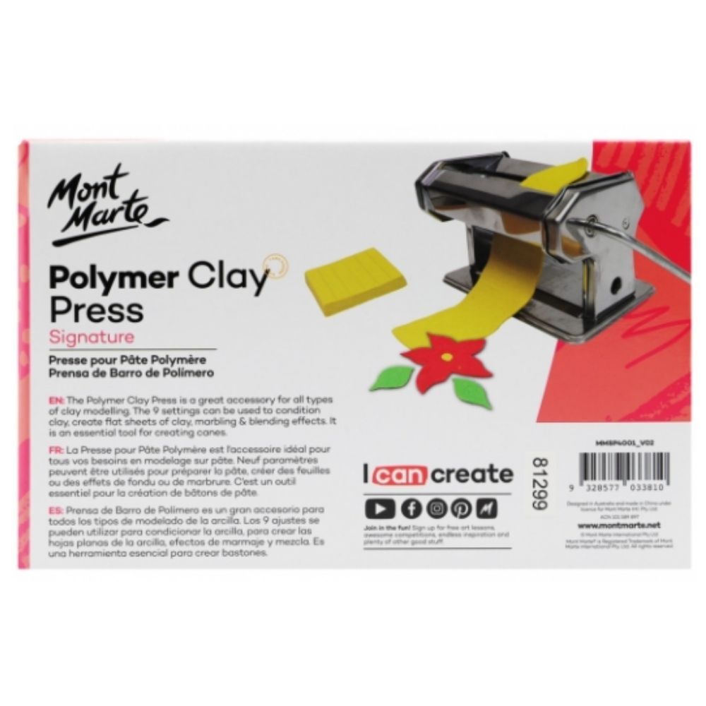 Mont Marte Polymer Clay Press - Rolling / Conditioning Machine
