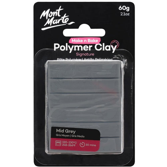 Mont Marte Make N Bake Polymer Clay 60g - Mid Grey