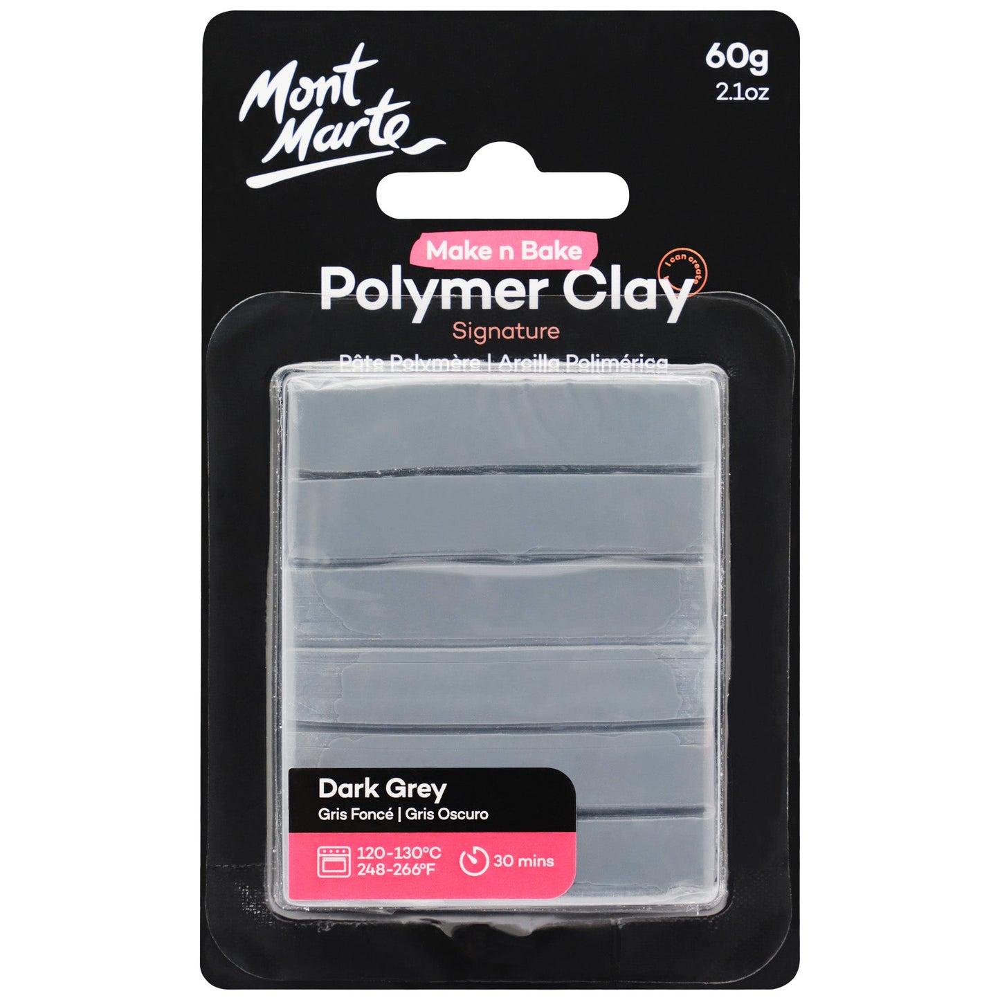 Mont Marte Make N Bake Polymer Clay 60g - Dark Grey