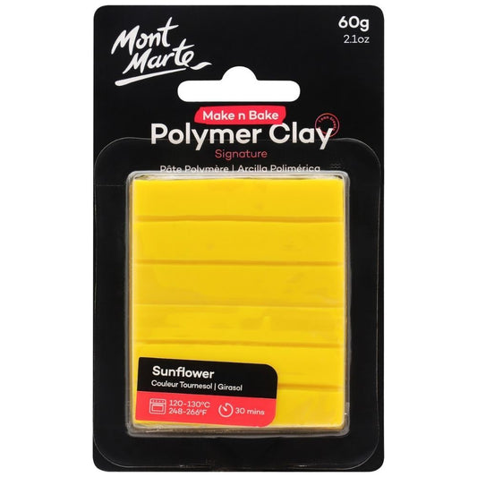 Mont Marte Make N Bake Polymer Clay 60g - Sunflower Yellow