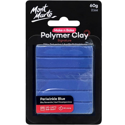 Mont Marte Make N Bake Polymer Clay 60g -Periwinkle Blue