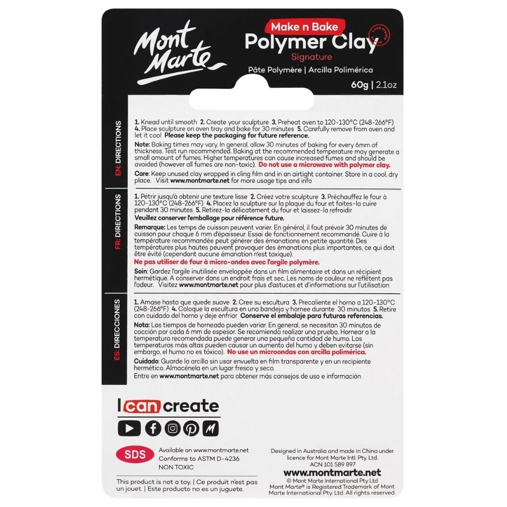 Mont Marte Make N Bake Polymer Clay 60g - Copper