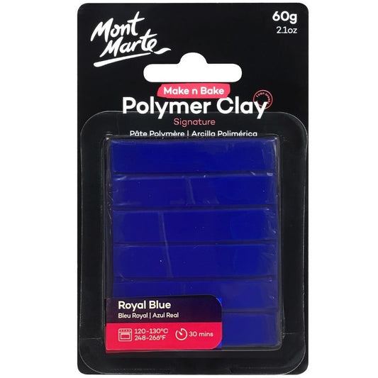 Mont Marte Make N Bake Polymer Clay 60g -Royal Blue