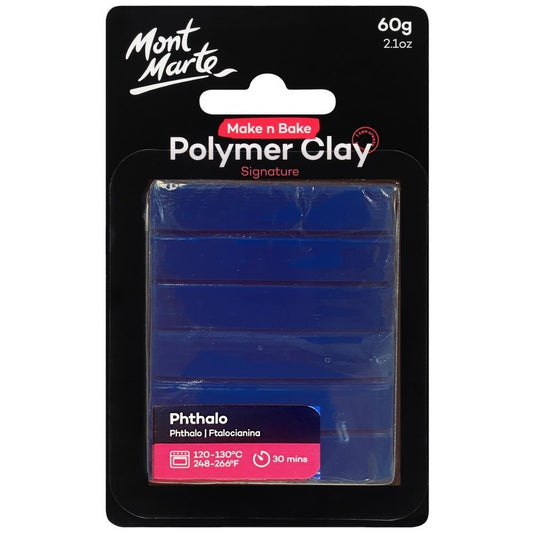 Mont Marte Make N Bake Polymer Clay 60g -Phthalo Blue