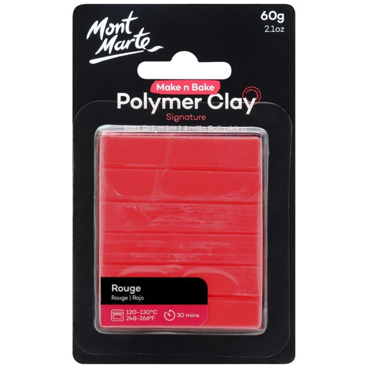 Mont Marte Make N Bake Polymer Clay 60g - Rouge