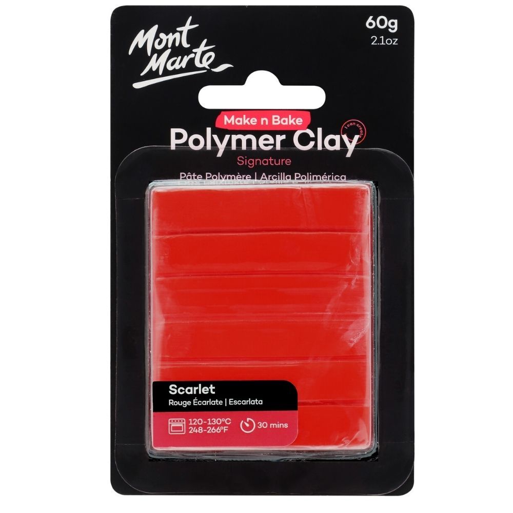 Mont Marte Make N Bake Polymer Clay 60g - Scarlet