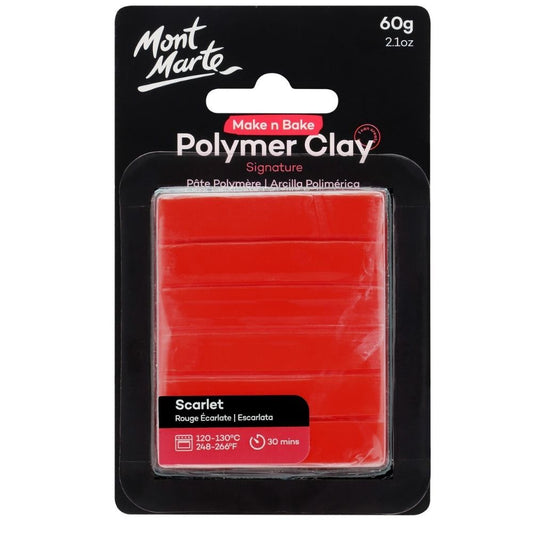 Mont Marte Make N Bake Polymer Clay 60g - Scarlet