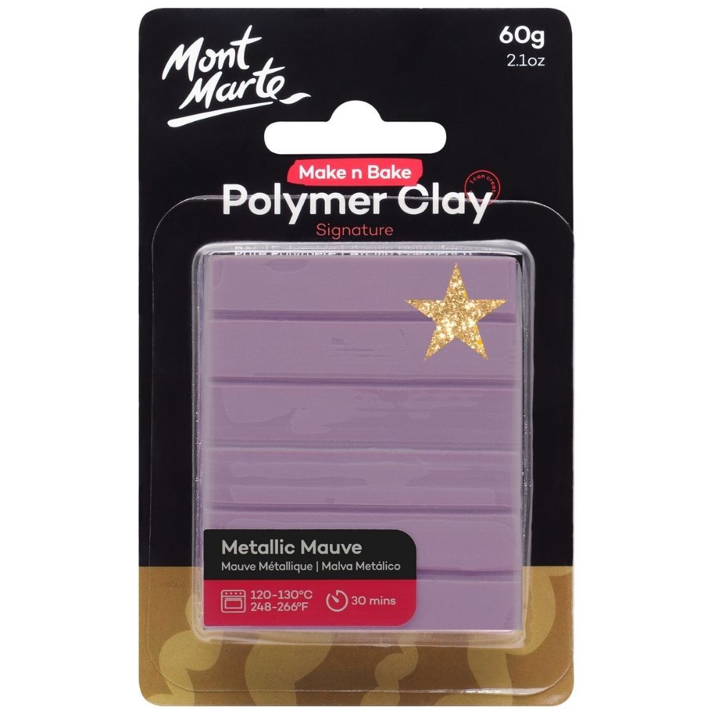 Mont Marte Make N Bake Polymer Clay 60g - Metallic Mauve