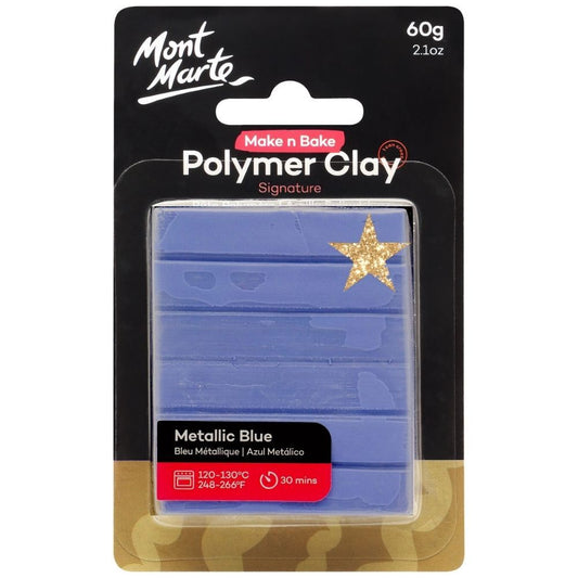 Mont Marte Make N Bake Polymer Clay 60g - Metallic Blue