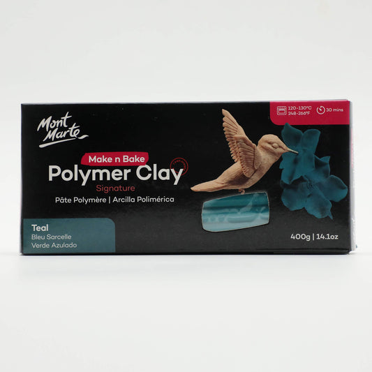 Mont Marte Make N Bake Polymer Clay 400g Block - Teal