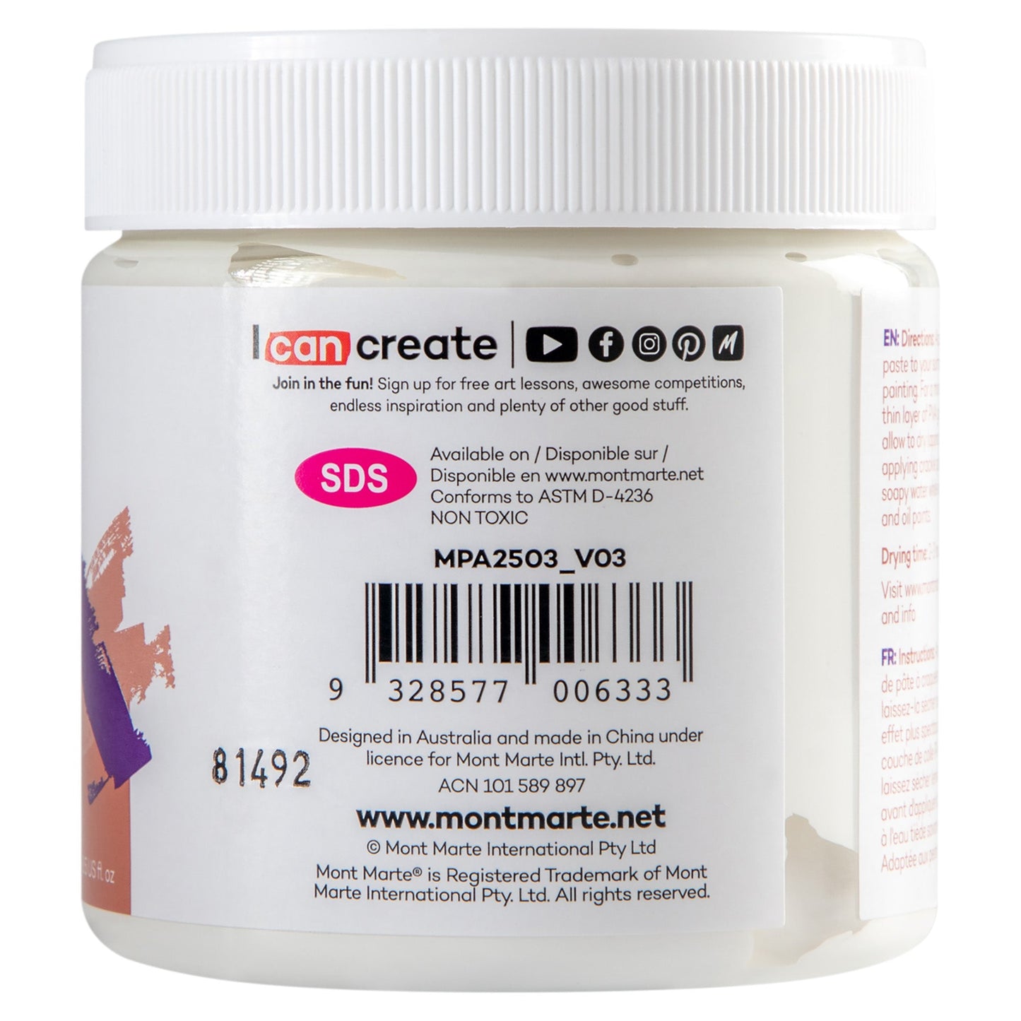 Mont Marte Acrylic Medium - Crackle Paste 250ml