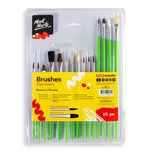Mont Marte Discovery Essentials Paint Brush Set - 15pc