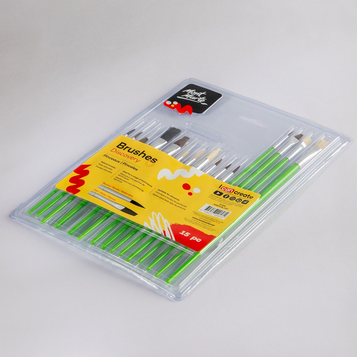 Mont Marte Discovery Essentials Paint Brush Set - 15pc