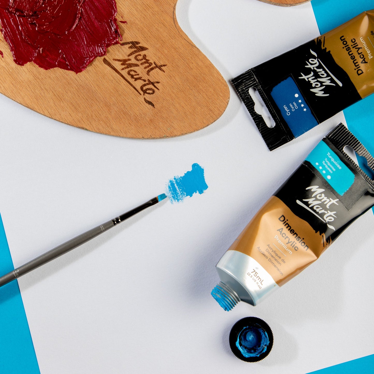 Mont Marte Artist Brush Acrylic Taklon Angle 2