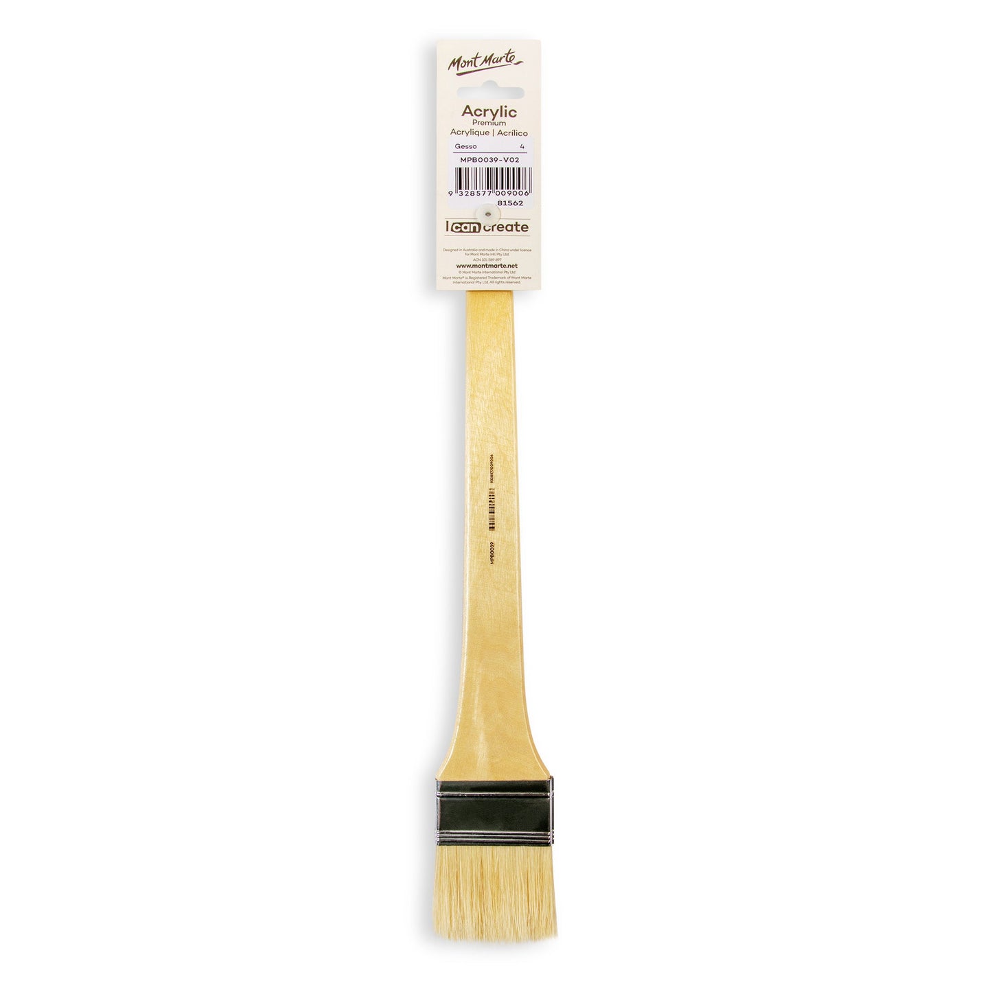 Mont Marte Artist Brush Long Handle Gesso Brush Size 4