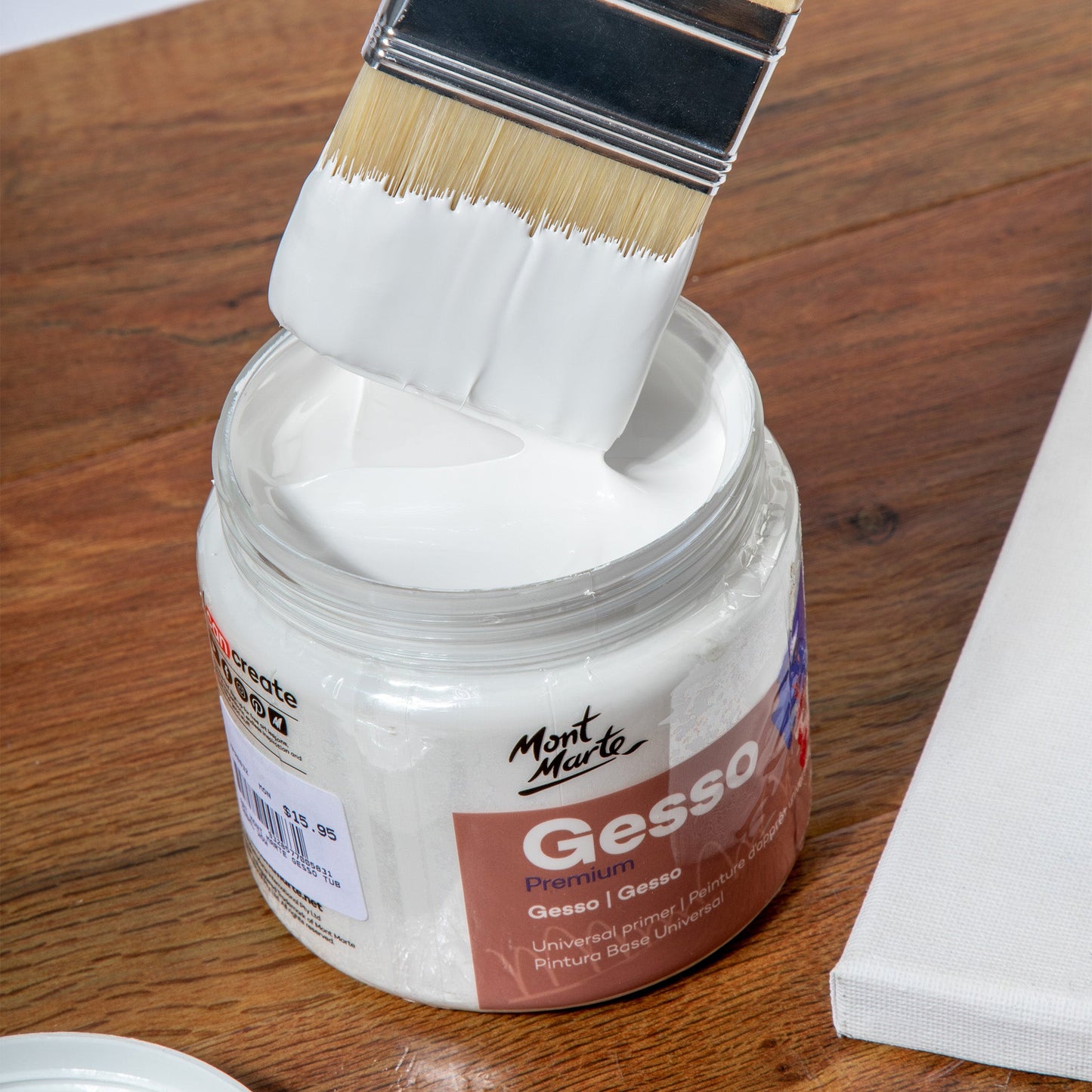 Mont Marte Artist Brush Long Handle Gesso Brush Size 4