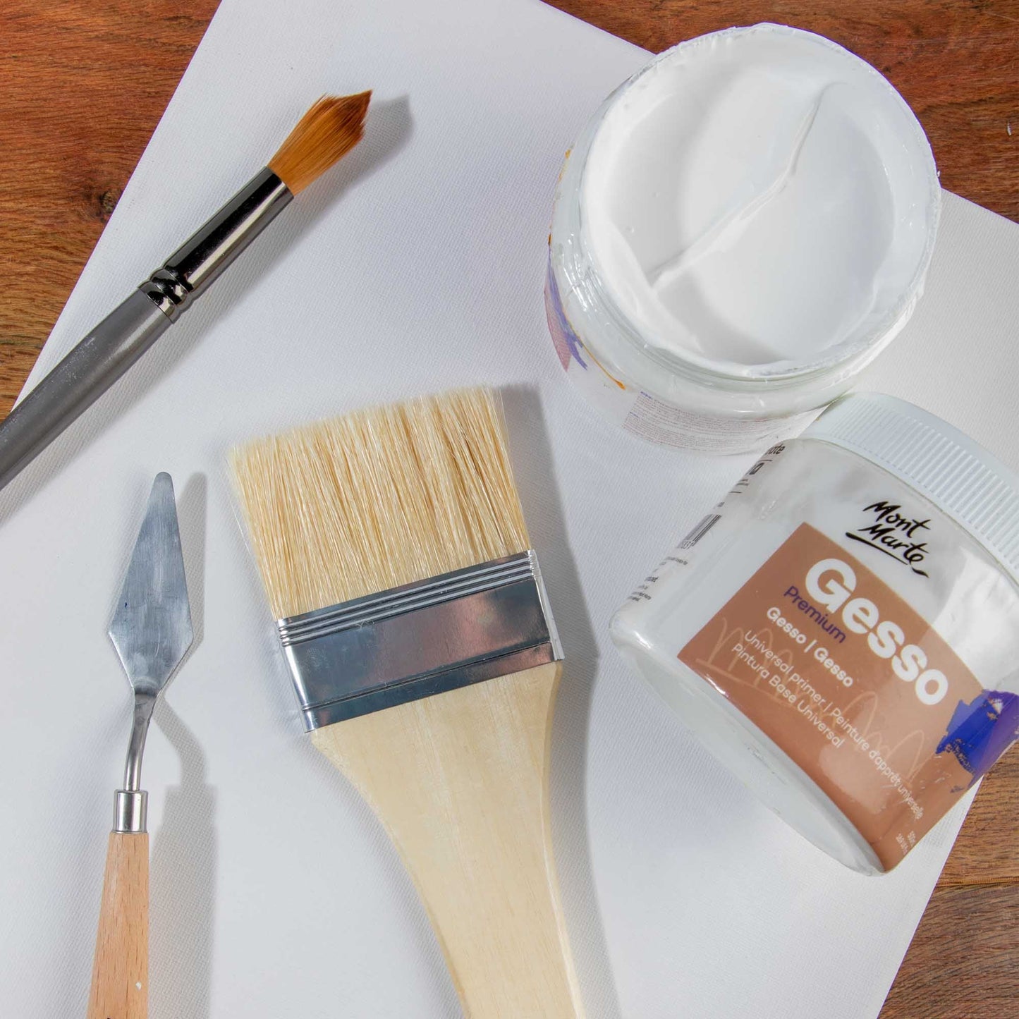 Mont Marte Artist Brush Long Handle Gesso Brush Size 6