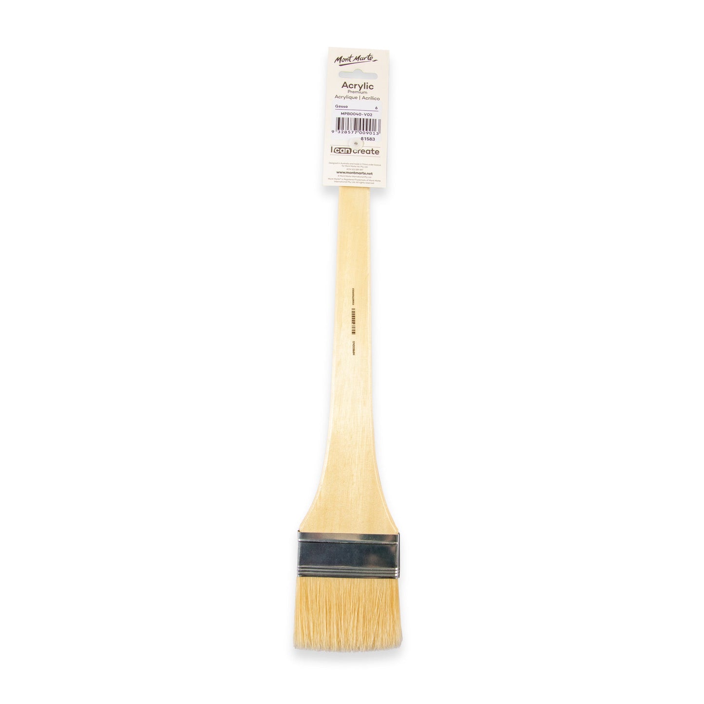 Mont Marte Artist Brush Long Handle Gesso Brush Size 6