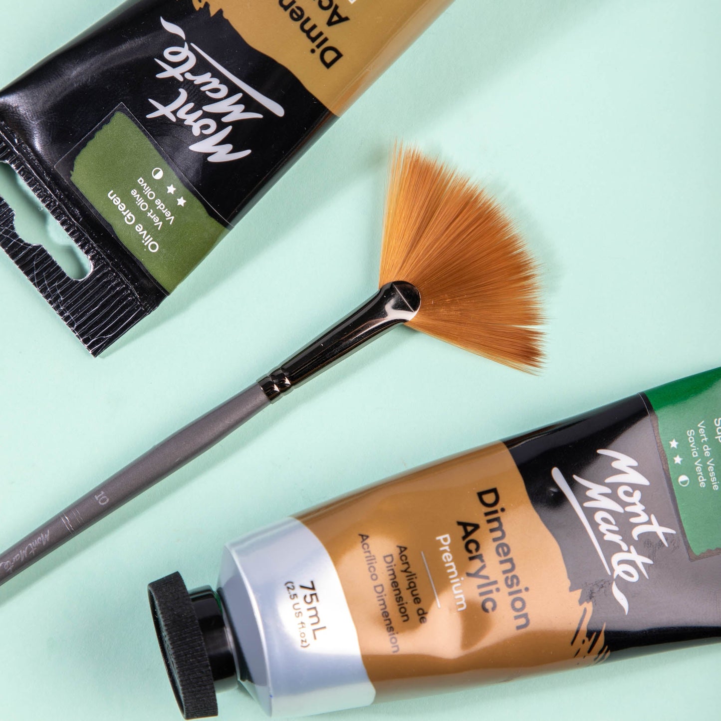Mont Marte Artist Brush Acrylic Taklon Fan 10