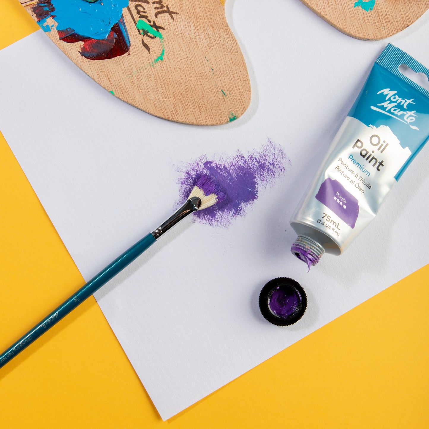 Mont Marte Artist Brush Oil Chungking Fan Narrow 4