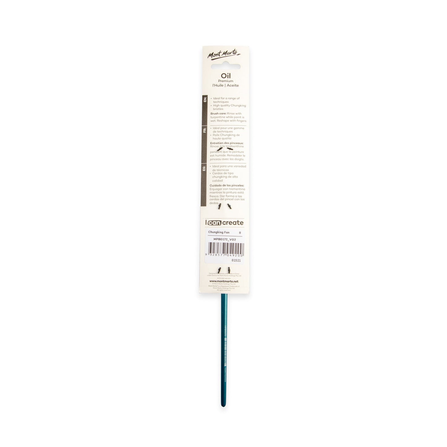 Mont Marte Artist Brush Oil Chungking Fan 8