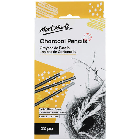 Mont Marte Charcoal Pencils 12pc