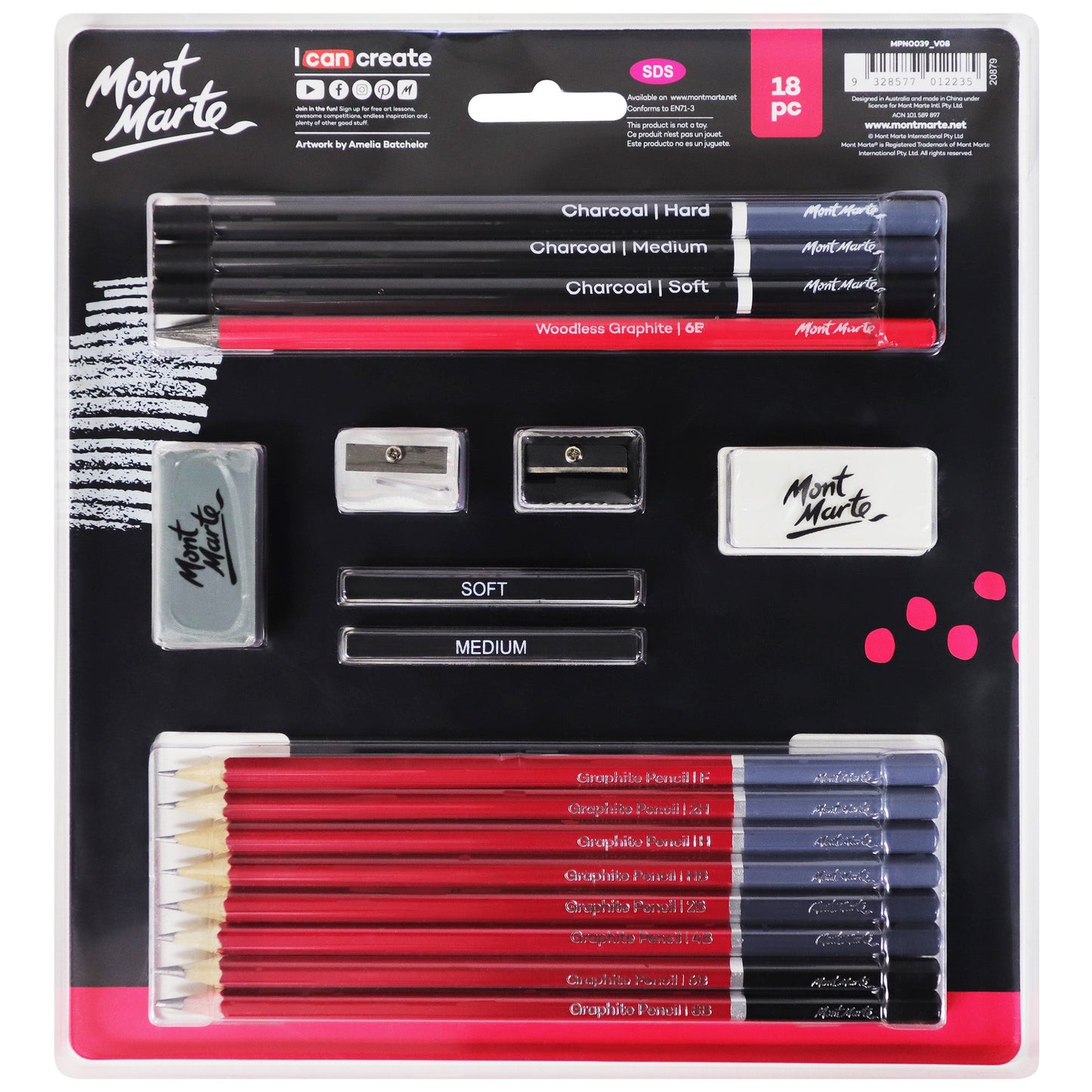 Mont Marte Sketch & Draw Set 18pc