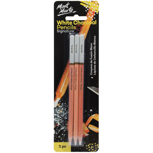 Mont Marte Charcoal Pencils - White 3pc