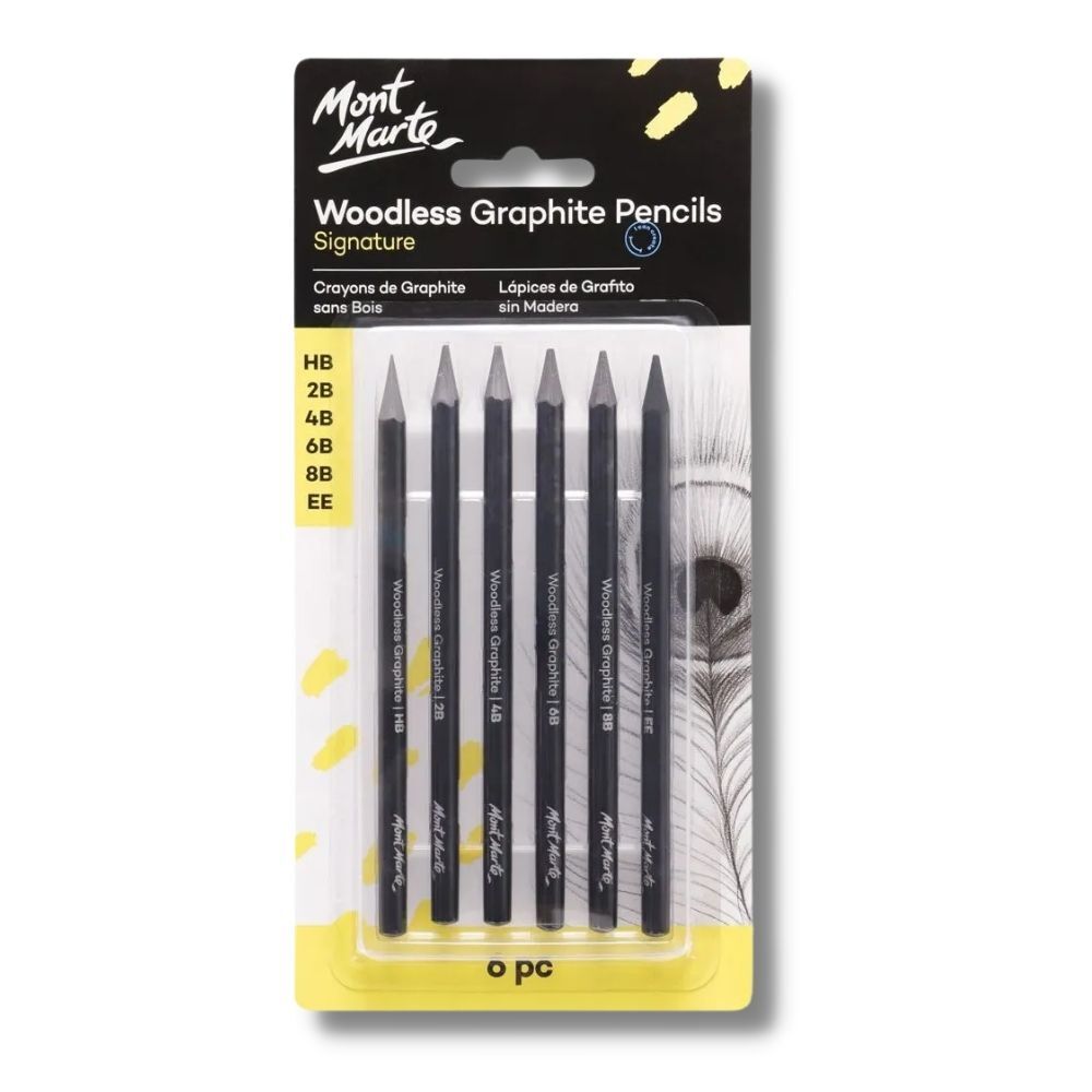 Mont Marte Graphite Pencils - Woodless 6pc