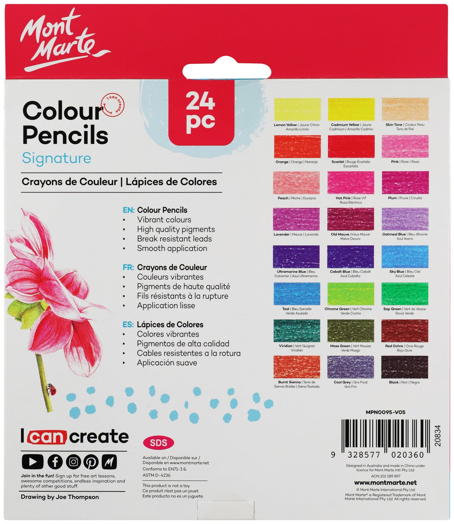 Mont Marte Signature Colour Pencils 24pc